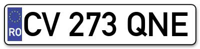 Placuta inmatriculare numar auto  CV-273-QNE, CV 273 QNE, CV273QNE