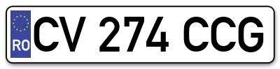 Placuta inmatriculare numar auto  CV-274-CCG, CV 274 CCG, CV274CCG