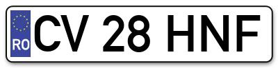 Placuta inmatriculare numar auto  CV-28-HNF, CV 28 HNF, CV28HNF