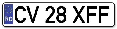Placuta inmatriculare numar auto  CV-28-XFF, CV 28 XFF, CV28XFF