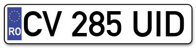 Placuta inmatriculare numar auto  CV-285-UID, CV 285 UID, CV285UID