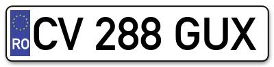 Placuta inmatriculare numar auto  CV-288-GUX, CV 288 GUX, CV288GUX