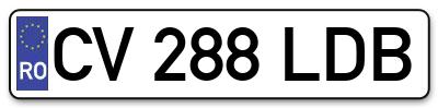 Placuta inmatriculare numar auto  CV-288-LDB, CV 288 LDB, CV288LDB