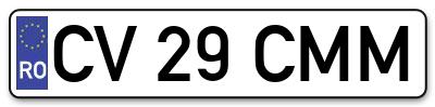 Placuta inmatriculare numar auto  CV-29-CMM, CV 29 CMM, CV29CMM