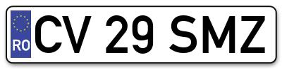 Placuta inmatriculare numar auto  CV-29-SMZ, CV 29 SMZ, CV29SMZ