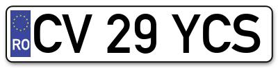 Placuta inmatriculare numar auto  CV-29-YCS, CV 29 YCS, CV29YCS