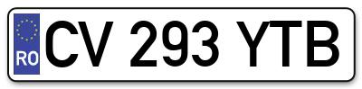 Placuta inmatriculare numar auto  CV-293-YTB, CV 293 YTB, CV293YTB