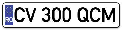 Placuta inmatriculare numar auto  CV-300-QCM, CV 300 QCM, CV300QCM