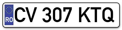 Placuta inmatriculare numar auto  CV-307-KTQ, CV 307 KTQ, CV307KTQ