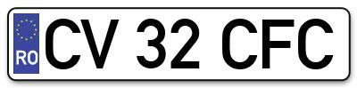 Placuta inmatriculare numar auto  CV-32-CFC, CV 32 CFC, CV32CFC