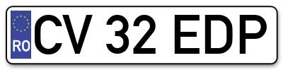 Placuta inmatriculare numar auto  CV-32-EDP, CV 32 EDP, CV32EDP