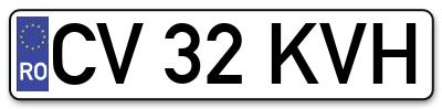 Placuta inmatriculare numar auto  CV-32-KVH, CV 32 KVH, CV32KVH