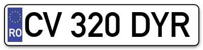 Placuta inmatriculare numar auto  CV-320-DYR, CV 320 DYR, CV320DYR