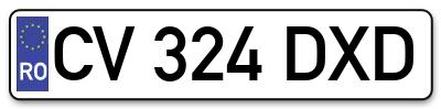 Placuta inmatriculare numar auto  CV-324-DXD, CV 324 DXD, CV324DXD