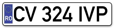 Placuta inmatriculare numar auto  CV-324-IVP, CV 324 IVP, CV324IVP