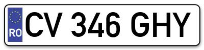 Placuta inmatriculare numar auto  CV-346-GHY, CV 346 GHY, CV346GHY