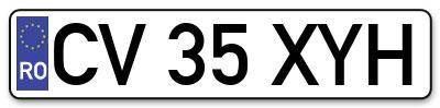 Placuta inmatriculare numar auto  CV-35-XYH, CV 35 XYH, CV35XYH