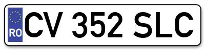 Placuta inmatriculare numar auto  CV-352-SLC, CV 352 SLC, CV352SLC