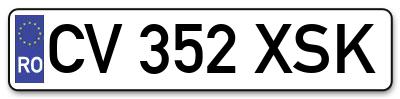 Placuta inmatriculare numar auto  CV-352-XSK, CV 352 XSK, CV352XSK