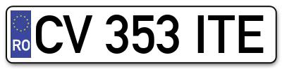 Placuta inmatriculare numar auto  CV-353-ITE, CV 353 ITE, CV353ITE