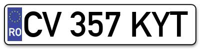 Placuta inmatriculare numar auto  CV-357-KYT, CV 357 KYT, CV357KYT