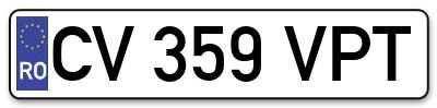 Placuta inmatriculare numar auto  CV-359-VPT, CV 359 VPT, CV359VPT