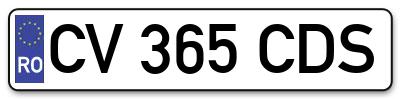 Placuta inmatriculare numar auto  CV-365-CDS, CV 365 CDS, CV365CDS