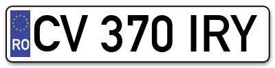 Placuta inmatriculare numar auto  CV-370-IRY, CV 370 IRY, CV370IRY