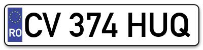 Placuta inmatriculare numar auto  CV-374-HUQ, CV 374 HUQ, CV374HUQ