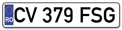 Placuta inmatriculare numar auto  CV-379-FSG, CV 379 FSG, CV379FSG