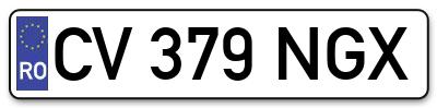 Placuta inmatriculare numar auto  CV-379-NGX, CV 379 NGX, CV379NGX