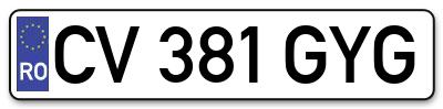 Placuta inmatriculare numar auto  CV-381-GYG, CV 381 GYG, CV381GYG
