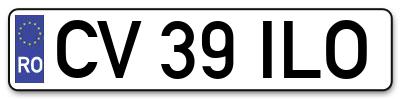 Placuta inmatriculare numar auto  CV-39-ILO, CV 39 ILO, CV39ILO