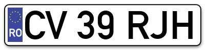 Placuta inmatriculare numar auto  CV-39-RJH, CV 39 RJH, CV39RJH