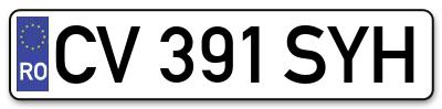 Placuta inmatriculare numar auto  CV-391-SYH, CV 391 SYH, CV391SYH