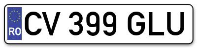 Placuta inmatriculare numar auto  CV-399-GLU, CV 399 GLU, CV399GLU