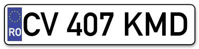 Placuta inmatriculare numar auto  CV-407-KMD, CV 407 KMD, CV407KMD
