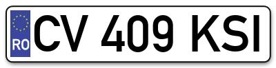 Placuta inmatriculare numar auto  CV-409-KSI, CV 409 KSI, CV409KSI