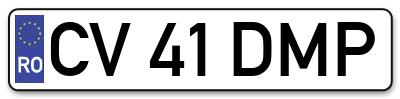 Placuta inmatriculare numar auto  CV-41-DMP, CV 41 DMP, CV41DMP