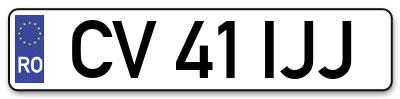 Placuta inmatriculare numar auto  CV-41-IJJ, CV 41 IJJ, CV41IJJ
