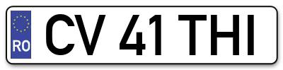 Placuta inmatriculare numar auto  CV-41-THI, CV 41 THI, CV41THI