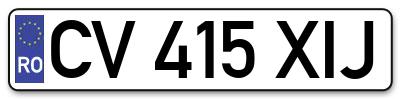 Placuta inmatriculare numar auto  CV-415-XIJ, CV 415 XIJ, CV415XIJ