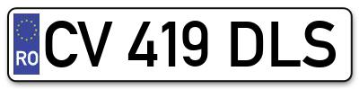 Placuta inmatriculare numar auto  CV-419-DLS, CV 419 DLS, CV419DLS