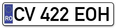 Placuta inmatriculare numar auto  CV-422-EOH, CV 422 EOH, CV422EOH