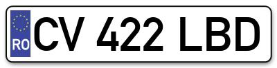 Placuta inmatriculare numar auto  CV-422-LBD, CV 422 LBD, CV422LBD
