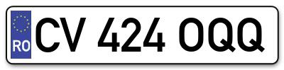 Placuta inmatriculare numar auto  CV-424-OQQ, CV 424 OQQ, CV424OQQ