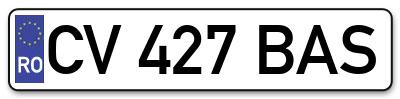 Placuta inmatriculare numar auto  CV-427-BAS, CV 427 BAS, CV427BAS