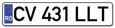 Placuta inmatriculare numar auto  CV-431-LLT, CV 431 LLT, CV431LLT