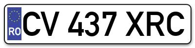 Placuta inmatriculare numar auto  CV-437-XRC, CV 437 XRC, CV437XRC
