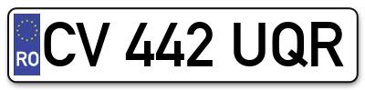 Placuta inmatriculare numar auto  CV-442-UQR, CV 442 UQR, CV442UQR